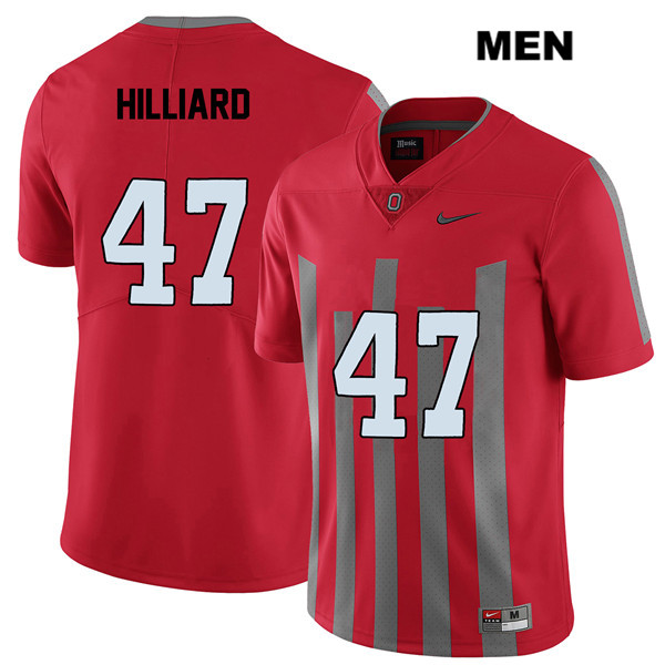 Ohio State Buckeyes Men's Justin Hilliard #47 Red Authentic Nike Elite College NCAA Stitched Football Jersey ZQ19K85YJ
